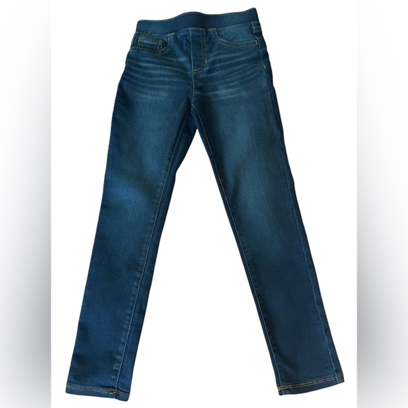 Jumping Beans Girls Dark Wash Denim Jeggings Pull-On Stretch Skinny Pants Size 8 - Picture 1 of 4
